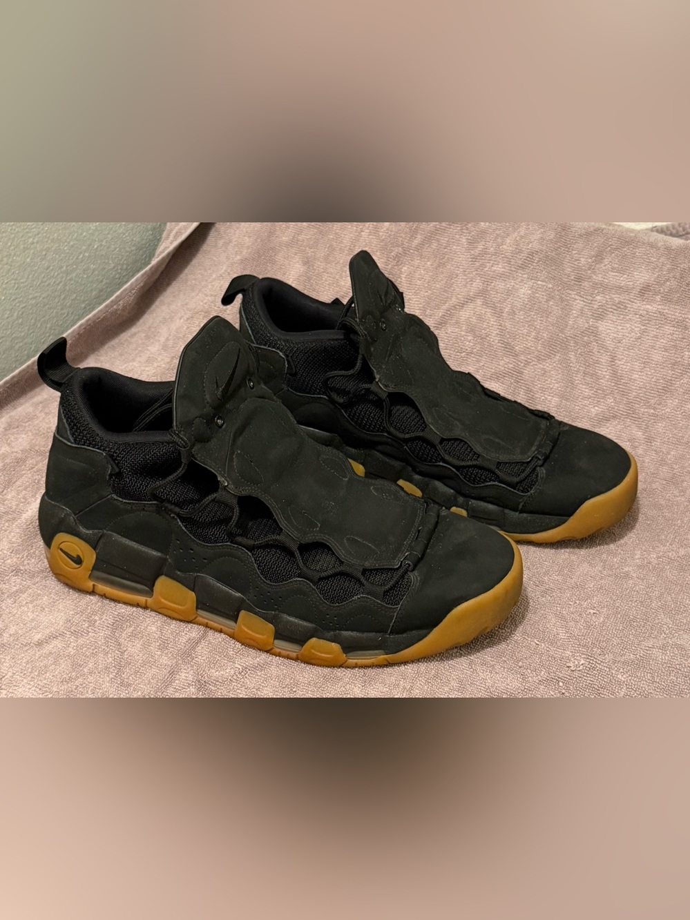 Nike Air More Money Mid Top Lace-Up Men's Sneaker Black Gum AJ2998-004 2018